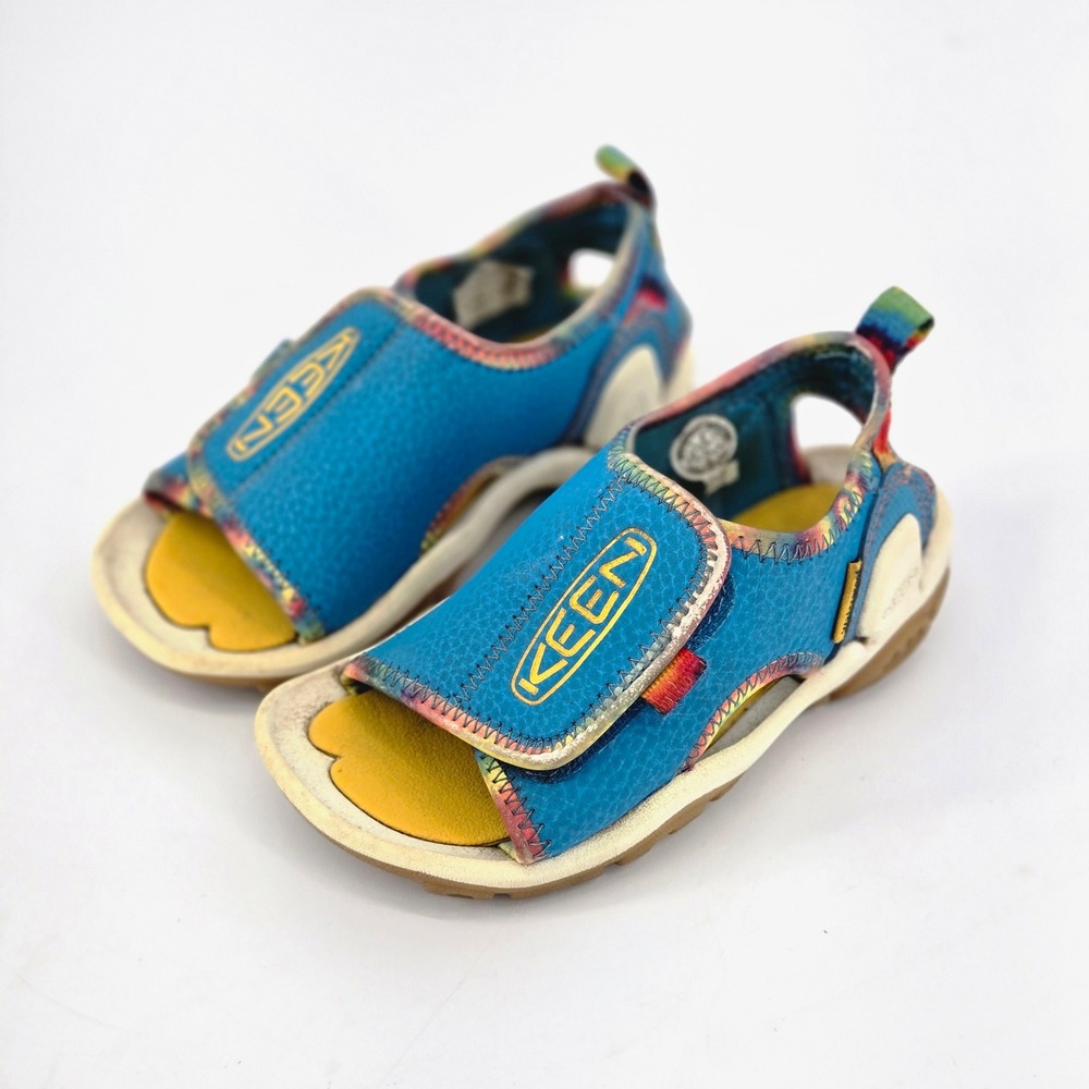 KEEN Kids Knotch River OT Blue Yellow Tie Dye Water Sandals Size 8 Toddler GUC